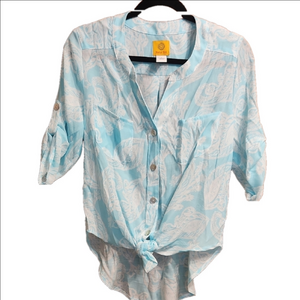 Light Blue Button-Up Blouse